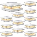 SIEDiNLAR Solar Post Cap Lights Outdoor 2 Modes 12 Pack White, (Warm/White)