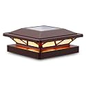 SIEDiNLAR Solar Post Cap Lights Outdoor 2 Modes 1 Pack Brown, (Warm/White)