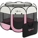 Sieidihit Dog Cat Pet Playpen Puppy Crate Cage Indoor Outdoor, XLarge Pink