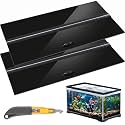 Sieral Aquarium Lids Polycarbonate Canopy Set, 48 x 18 Inch, Black, 2 Pcs