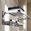 Sierra 24-Inch Towel Rack for Bathroom - Chrome Finish | 304 Grade Stainless Steel Dual Folding Towel Rack | Wall Mounted Towel Stand | Bathroom Accessories Towel Hanger for Modern Homes