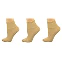 Sierra Socks Women's Cotton Diabetic Ankle Socks, 3 Pair
