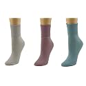 Sierra Socks Women's Cotton Diabetic Ankle Socks, 3 Pair