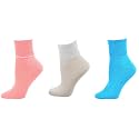 Sierra Socks Women's Cotton Diabetic Ankle Socks, 3 Pair