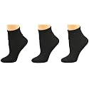 Sierra Socks Women's Cotton Diabetic Ankle Socks, 3 Pair