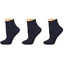 Sierra Socks Women's Cotton Diabetic Ankle Socks, 3 Pair