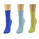 Sierra Socks Women's Cotton Diabetic Ankle Socks, 3 Pair