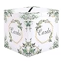 SietDESEO Greenery Card Box with Slot Money Gift Card Box Holder for Party Wedding Reception Birthday Bridal Shower Baby Shower Diaper Raffle Box