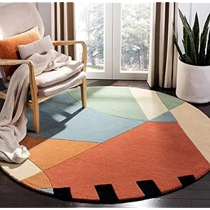 Sifa Carpet Round Handmade Mid-Century Modern Abstract
