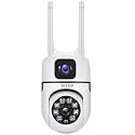 SIFER 4+4 MP Dual Lens Wireless WiFi CCTV Camera for Home Outdoor & Indoor, 360° Security Camera with Night Vision, 2-Way Audio, Cloud & SD Card Supported, Waterproof CCTV Camera for Shop & Office