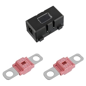 midi fuse holder and 2 high current fuses for cars trucks vehicles 125 amp