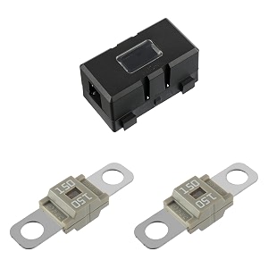 midi fuse holder and 2 high current fuses for cars trucks vehicles 150 amp
