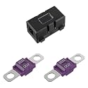 Midi Fuse Holder and 2 Pieces 200A Midi high Current Fuse Screw Fuse for Cars, Trucks, Vehicles(200 Amp)