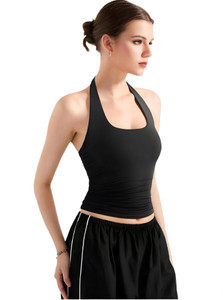 SIGHTBOMB Casual Solid Women Black Top