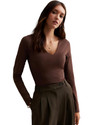 SIGHTBOMB Casual Solid Women Brown Top