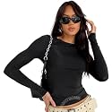 SIGHTBOMB Fabric Round Neck Ultra Soft Feather Touch Micro Fiber Full Sleeve TOP for Women