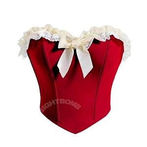 sightbomb off shoulder lace trim micro fibre feather touch fabric bustier corset for womens