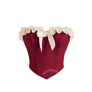 sightbomb off shoulder lace trim micro fibre feather touch fabric bustier corset for womens
