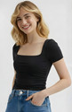 SIGHTBOMB Party Solid Women Black Top