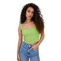 SIGHTBOMB Ribbed Heart Neck Spaghetti Corset Tops for Women (Small-Medium, Mint Green)