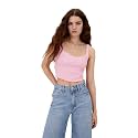 SIGHTBOMB Ribbed Heart Neck Spaghetti Corset Tops for Women