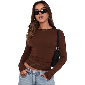 sightbomb fabric round neck ultra soft feather touch micro fiber full sleeve top for women