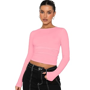 sightbomb fabric round neck ultra soft feather touch micro fiber full sleeve top for women