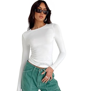 sightbomb fabric round neck ultra soft feather touch micro fiber full sleeve top for women