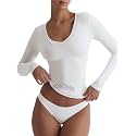 SIGHTBOMB SKIMS V Neck Thick Rim Microfiber