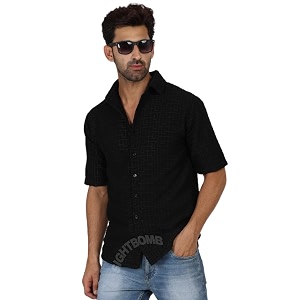 SIGHTBOMB Suede Textured Soft Touch Fitted Shirt