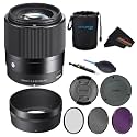 Sigma 30mm f1.4 Contemporary DC DN Lens for Sony E with Sunshine Photo Deluxe Bundle - 4 Years USA Manufacturer Warranty