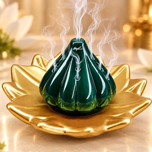 SIGNAMIO Ceramic Sambrani Dhoop Doopam Dhupam Stand