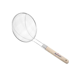 signamio deep oil fry strainer spoon for cooking wood 18 cm