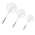 SIGNAMIO 3 Set of Deep Frying Oil Strainer Spoon - Steel Handle