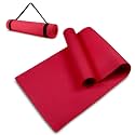 10mm Extra Thick Yoga and Exercise Mat Anti Skid with Carrying Strap for Gym Workout and Flooring Exercise (RED)