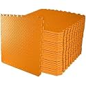 SIGNATRON Fitness Puzzle Mat, Gym Floor Mat, Exercise Mat, EVA Foam Interlocking Tiles, Protective Flooring for Home Gym Equipment and Workouts, 12mm (Orange, 6 Tiles - 24 Square Feet)