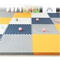 20mm Thick Exercise Mat Tiles, Gym Floor Mat Rubber, Interlocking Foam for Gymnastics, Exercise, Play Areas, Home Gyms, Dance Studios, Yoga (Black, 6Pcs)