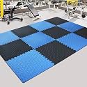 Interlocking SIGNATRON Kids Play Mat | Kids mats for Floor | Baby Crawling and Play Mat- Set of 6 Tiles - 24 SqFt | 20mm Thick (Blue - Black)