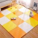 20mm Thick Exercise Mat Tiles, Gym Floor Mat Rubber, Interlocking Foam for Gymnastics, Exercise, Play Areas, Home Gyms, Dance Studios, Yoga (Orange - Yellow - White, 4Pcs)