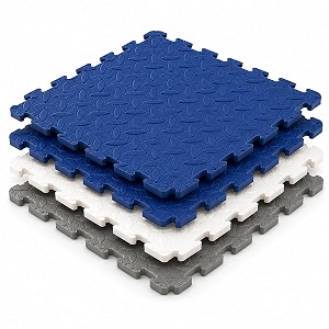 interlocking signatron play mat -12 mm thick  kids mats for floor  baby crawling and play mat- set of 4 tiles 12mm navy blue - grey - white