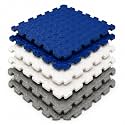 Interlocking EVA SIGNATRON Play Mat -12 mm Thick | Kids mats for Floor | Baby Crawling and Play Mat- Set of 6 Tiles (Navy Blue - Grey - White)