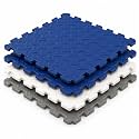 Interlocking SIGNATRON Play Mat -12 mm Thick | Kids mats for Floor | Baby Crawling and Play Mat- Set of 4 Tiles, 12mm (Navy Blue - Grey - White)