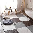 Interlocking SIGNATRON EVA Play Mat -12 mm Thick | Kids mats for Floor | Baby Crawling and Play Mat- Set of 8 Tiles (Brown - Grey - White)