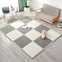 20pc - 80 SqFt Puzzle Flooring || Kids Interlocking Play mat || Baby Play Mat || Play mats for Kids || 12 MM Thick (White - Grey)