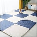 SIGNATRON Puzzle Flooring || Kids Interlocking Play mat || Baby Play Mat || Play mats for Kids || 12 MM Thick (9 Tiles - 36 Square Feet, Navy Blue - White)