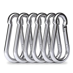 stainless steel spring snap hook carabinerhook swing connectorheavy duty multipurpose 6 pieces