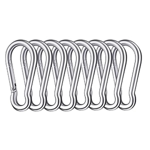 stainless steel spring snap hook carabinerhook swing connectorheavy duty multipurpose 8 pieces