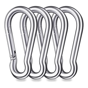 stainless steel spring snap hook carabinerhook swing connectorheavy duty multipurpose 4 pieces