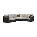 Signature Design by Ashley Beachcroft Casual UV Resistant 4-Piece Outdoor Sectional, Black &amp; Light Gray