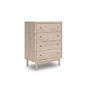 Signature Design by Ashley Birkmore Chest of Drawers, 4 Drawer Dresser for Bedroom, Quick 10-Minute Assembly, Smooth Light Oak Wood Finish, Tan